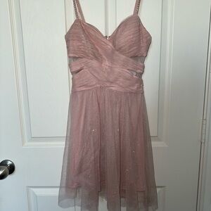 Elegant Pink Sleeveless Dress